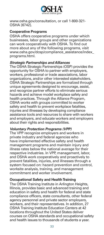 Page 35: www.osha.gov/consultation, or call 1-800-321- OSHA [6742].