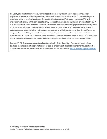 Page 7: This Safety and Health Information Bulletin is not a standard or regulation, and it…