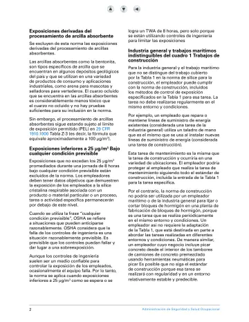 Page 7: Exposiciones derivadas del procesamiento de arcilla absorbente