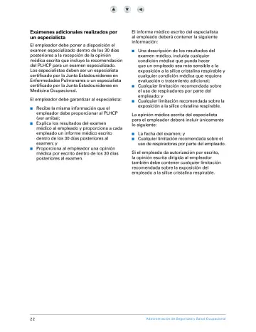 Page 27: Exámenes adicionales realizados por un especialista