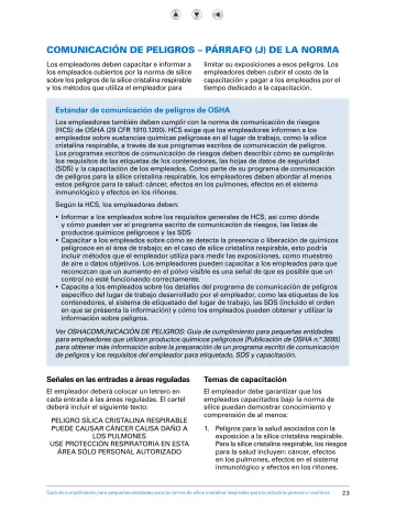 Page 28: COMUNICACIÓN DE PELIGROS – PÁRRAFO (J) DE LA NORMA