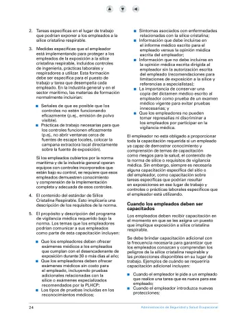 Page 29: 2. Tareas específicas en el lugar de trabajo que podrían exponer a los empleados a la…