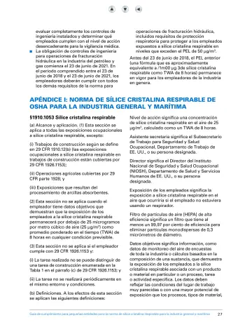 Page 32: APÉNDICE I: NORMA DE SÍLICE CRISTALINA RESPIRABLE DE OSHA PARA LA INDUSTRIA GENERAL Y…