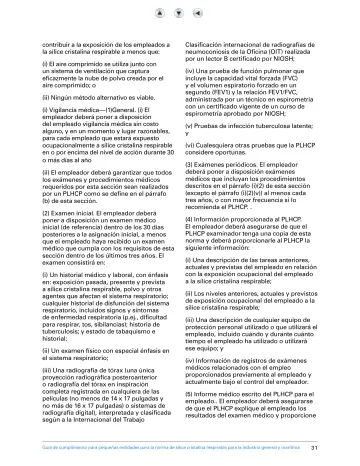 Page 36: contribuir a la exposición de los empleados a la sílice cristalina respirable a menos que: