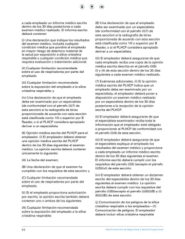 Page 37: a cada empleado un informe médico escrito dentro de los 30 días posteriores a cada examen…