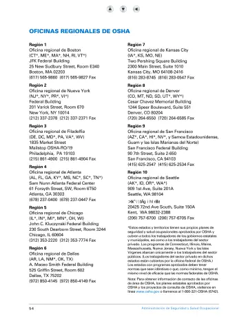 Page 59: OFICINAS REGIONALES DE OSHA