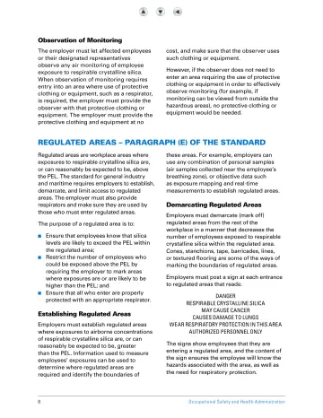 Page 13: REGULATED AREAS – PARAGRAPH (E) OF THE STANDARD