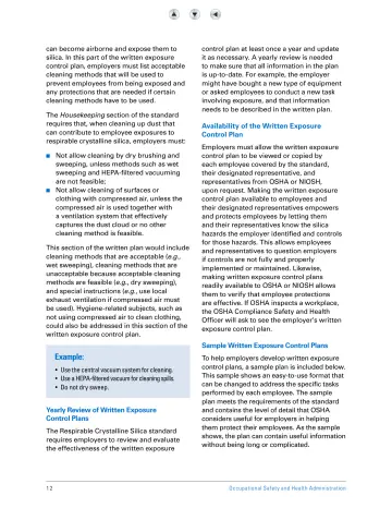 Page 17: can become airborne and expose them to silica. In this part of the written exposure…