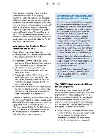 Page 22: Medical Evaluation Requirements under the Respiratory Protection Standard
