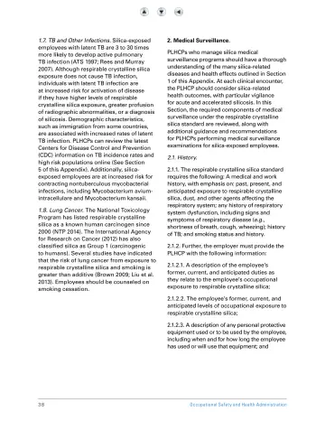 Page 43: 1.7. TB and Other Infections. Silica-exposed employees with latent TB are 3 to 30 times…