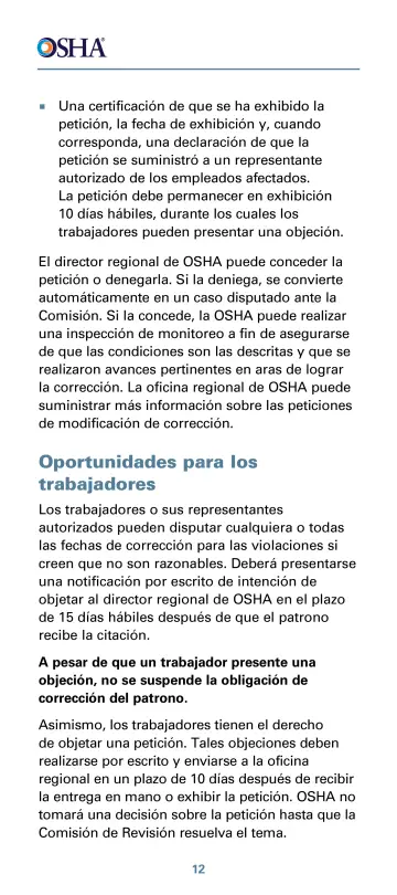 Page 16: Una certificación de que se ha exhibido la petición, la fecha de exhibición y, cuando…
