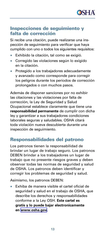 Page 17: Inspecciones de seguimiento y falta de corrección