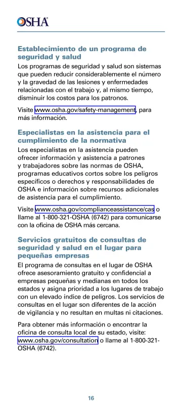 Page 20: Establecimiento de un programa de seguridad y salud