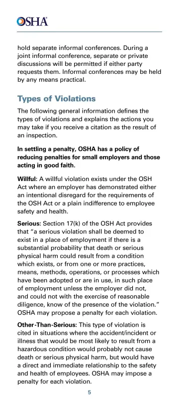 Page 10: Types of Violations