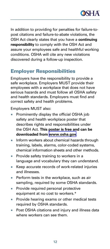 Page 17: Employer Responsibilities