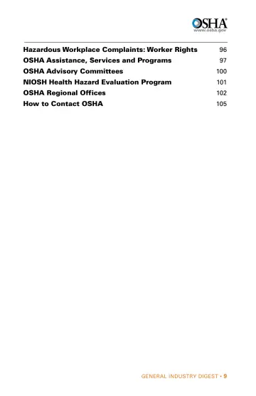 Page 9: Hazardous Workplace Complaints: Worker Rights