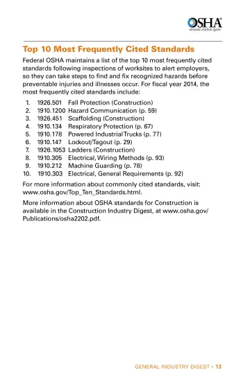 Page 13: Top 10 Most Frequently Cited Standards