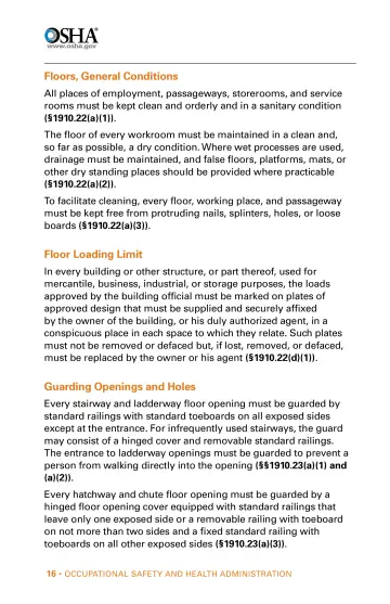 Page 16: Floors, General Conditions
