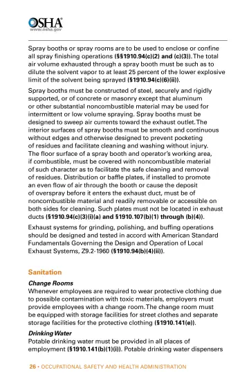 Page 26: Spray booths or spray rooms are to be used to enclose or confine all spray finishing…