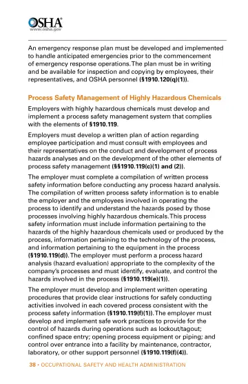 Page 38: An emergency response plan must be developed and implemented to handle anticipated…