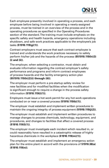 Page 39: Each employee presently involved in operating a process, and each employee before being…