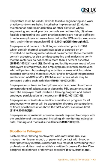 Page 43: Respirators must be used: (1) while feasible engineering and work practice controls are…