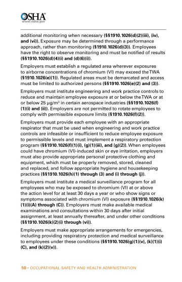Page 50: additional monitoring when necessary (§§1910.1026(d)(2)(iii), (iv), and (vi)). …