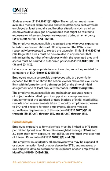 Page 52: 30 days a year (§1910.1047(i)(1)(i)(A)). The employer must make available medical…