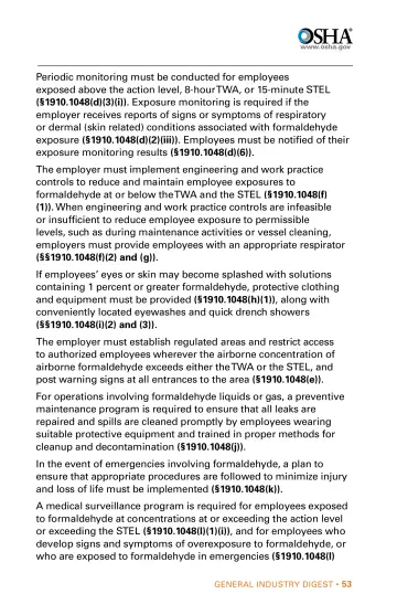 Page 53: Periodic monitoring must be conducted for employees exposed above the action level, 8-hour…