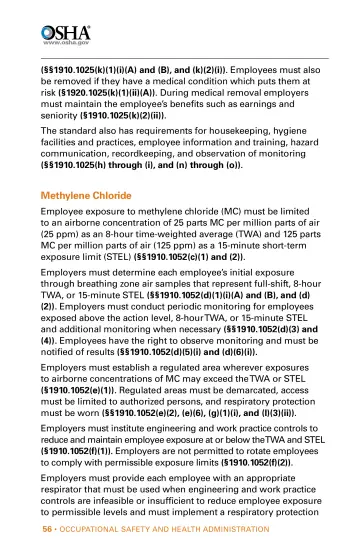 Page 56: (§§1910.1025(k)(1)(i)(A) and (B), and (k)(2)(i)). Employees must also be removed if they…