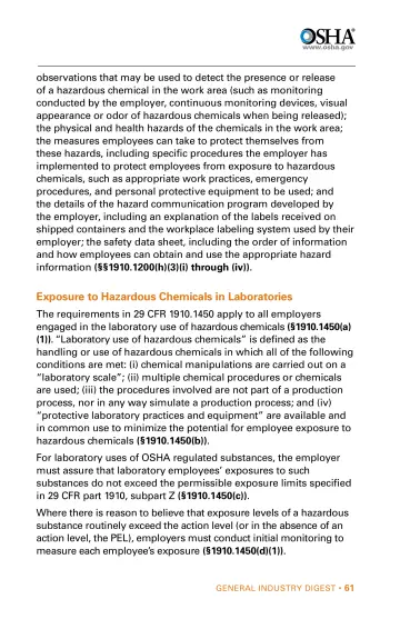 Page 61: observations that may be used to detect the presence or release of a hazardous chemical in…