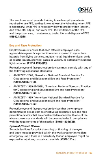 Page 65: The employer must provide training to each employee who is required to use PPE, so they…