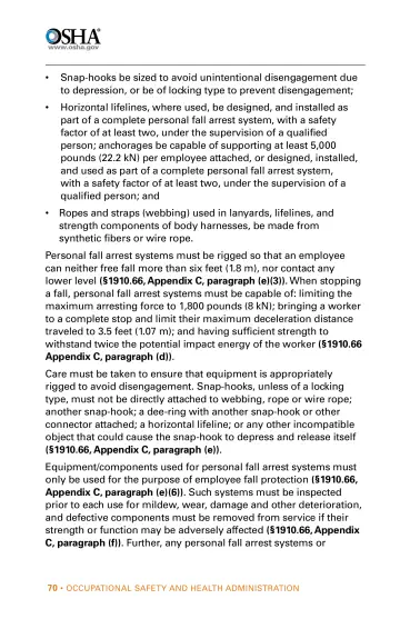 Page 70: Snap-hooks be sized to avoid unintentional disengagement due to depression, or be of…