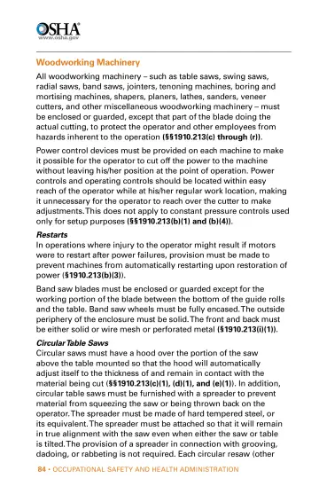 Page 84: Woodworking Machinery