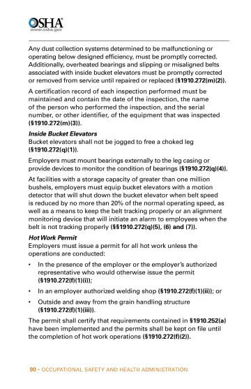 Page 90: Any dust collection systems determined to be malfunctioning or operating below designed…