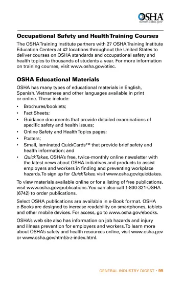 Page 99: Occupational Safety and Health Training Courses