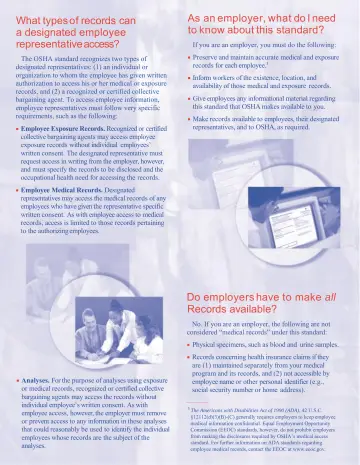 Page 5: What types of records can a designated employee representative access?