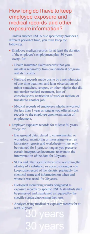 Page 7: How long do I have to keep employee exposure and medical records and other exposure…