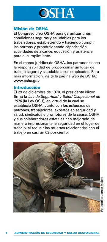 Page 8: Misión de OSHA
