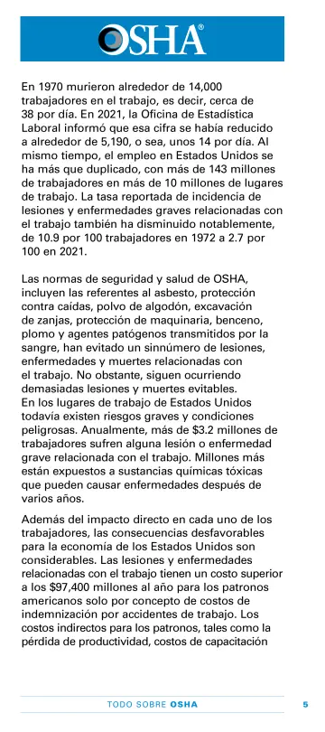 Page 9: En 1970 murieron alrededor de 14,000 trabajadores en el trabajo, es decir, cerca de
