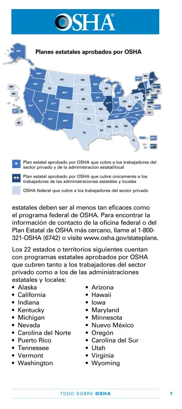 Page 11: Planes estatales aprobados por OSHA