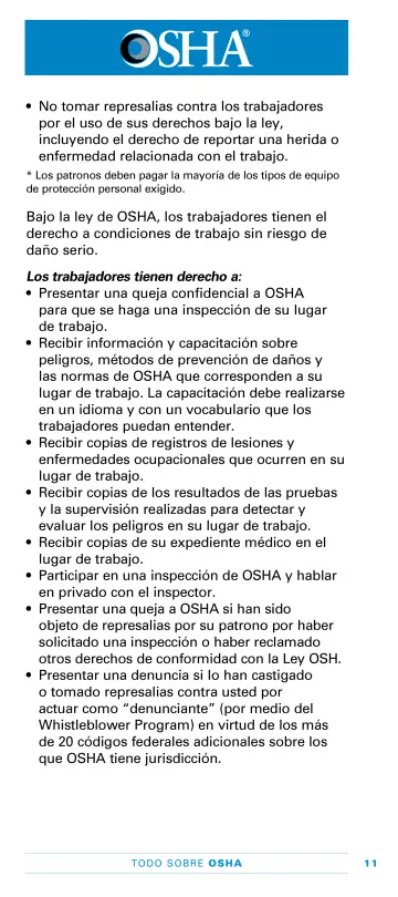 Page 15: No tomar represalias contra los trabajadores por el uso de sus derechos bajo la ley…