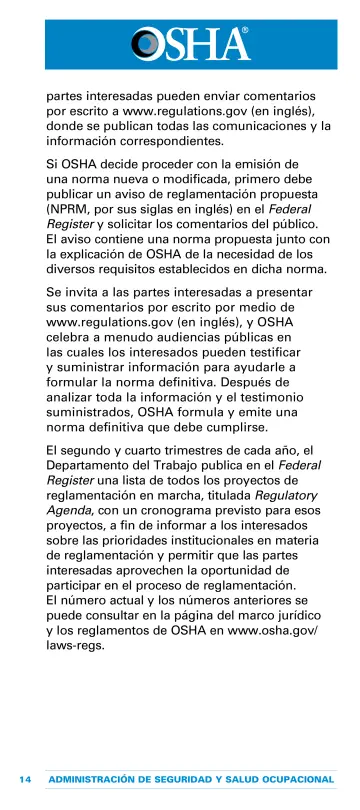 Page 18: partes interesadas pueden enviar comentarios por escrito a www.regulations.gov (en…
