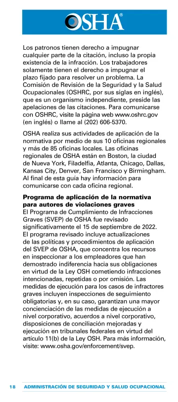 Page 22: Los patronos tienen derecho a impugnar cualquier parte de la citación, incluso la propia…