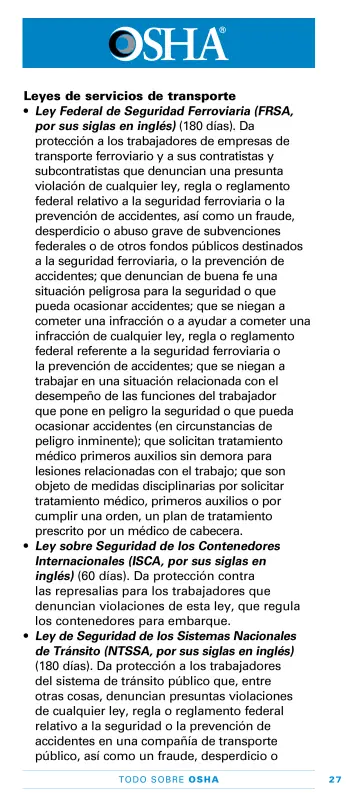 Page 31: Leyes de servicios de transporte