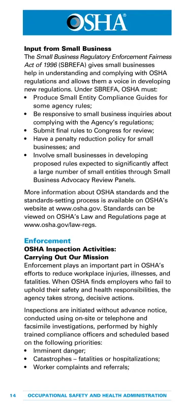 Page 16: Input from Small Business