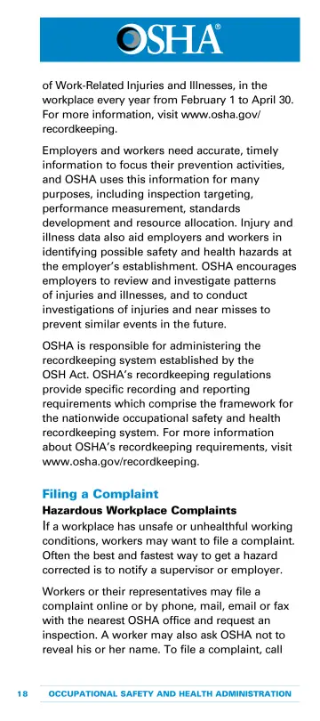 Page 20: of Work‑Related Injuries and Illnesses, in the workplace every year from February 1 to…