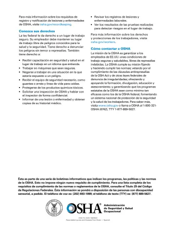 Page 2: Para más información sobre los requisitos de registro y notificación de lesiones y…