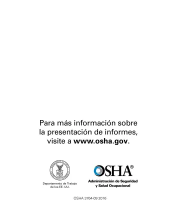 Page 3: Para más información sobre la presentación de informes, visite a www.osha.gov.