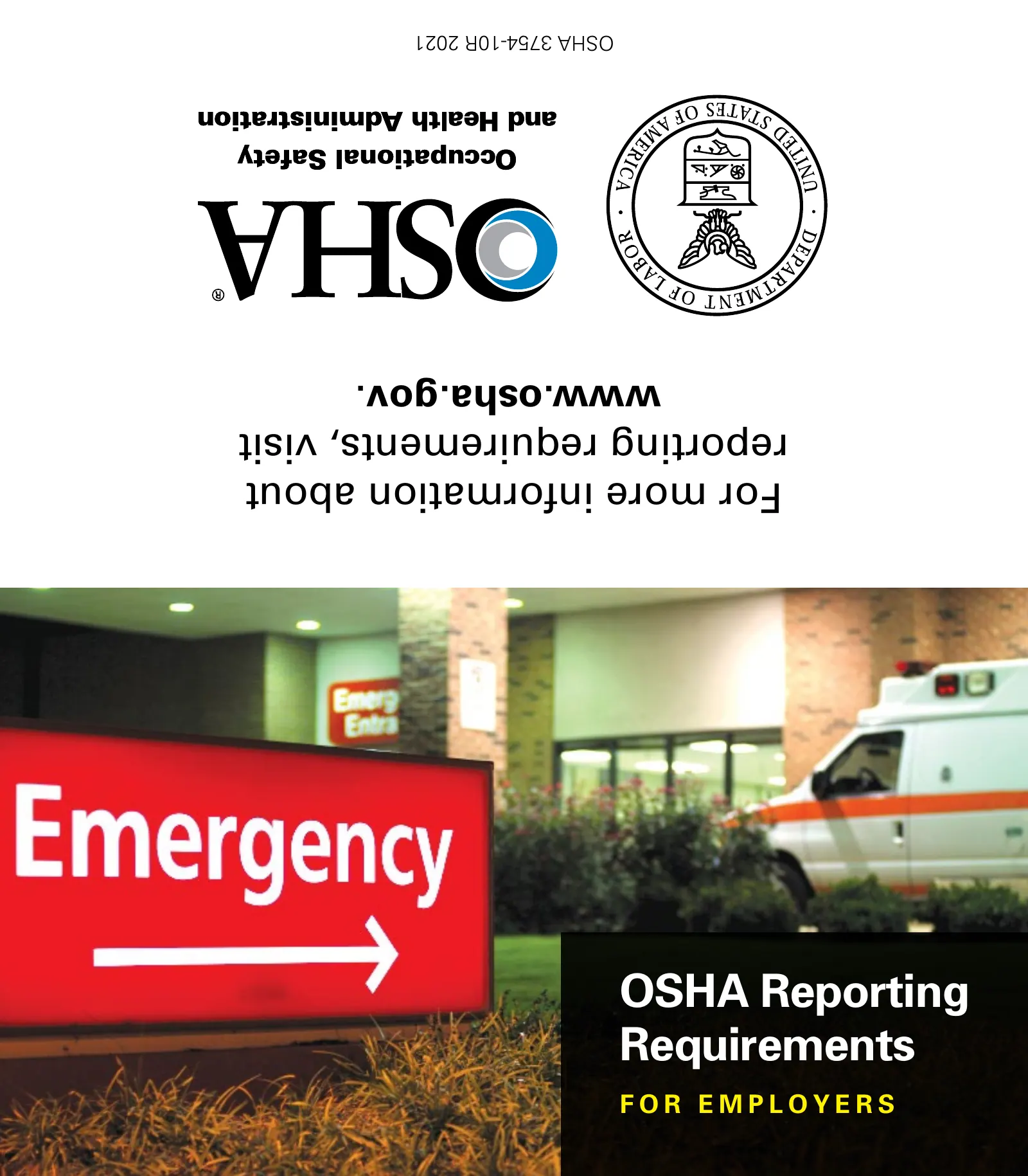 Reporting: OSHA Reporting Requirements for Employers Wallet Card (OSHA 3754), page 1: FOR EMPLOYERS